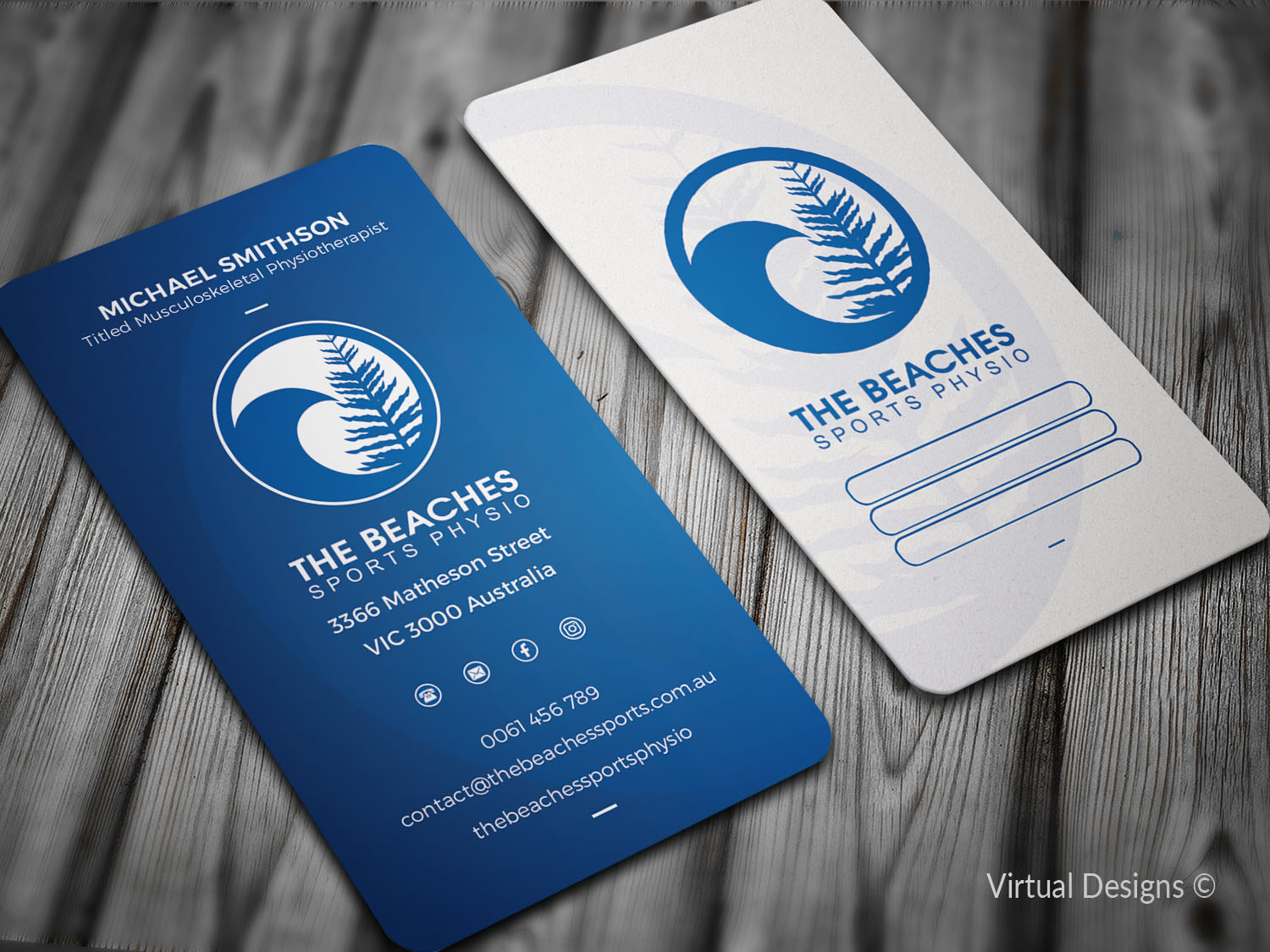 Business Card Design by SyncFuse™ Solutions for The Beaches Sports Physio Pty Ltd | Design #18532850