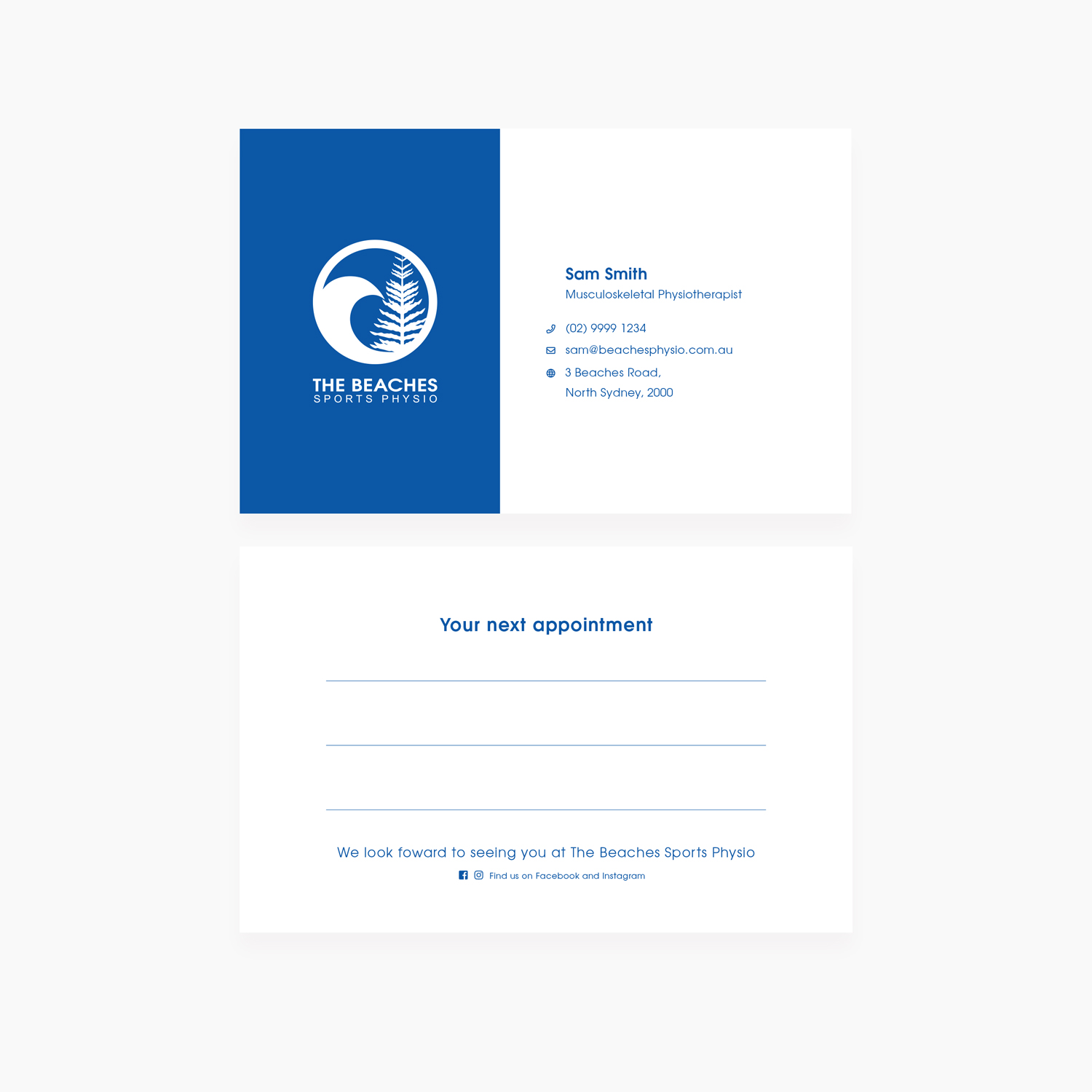 Business Card Design by its.erin for The Beaches Sports Physio Pty Ltd | Design #18624819