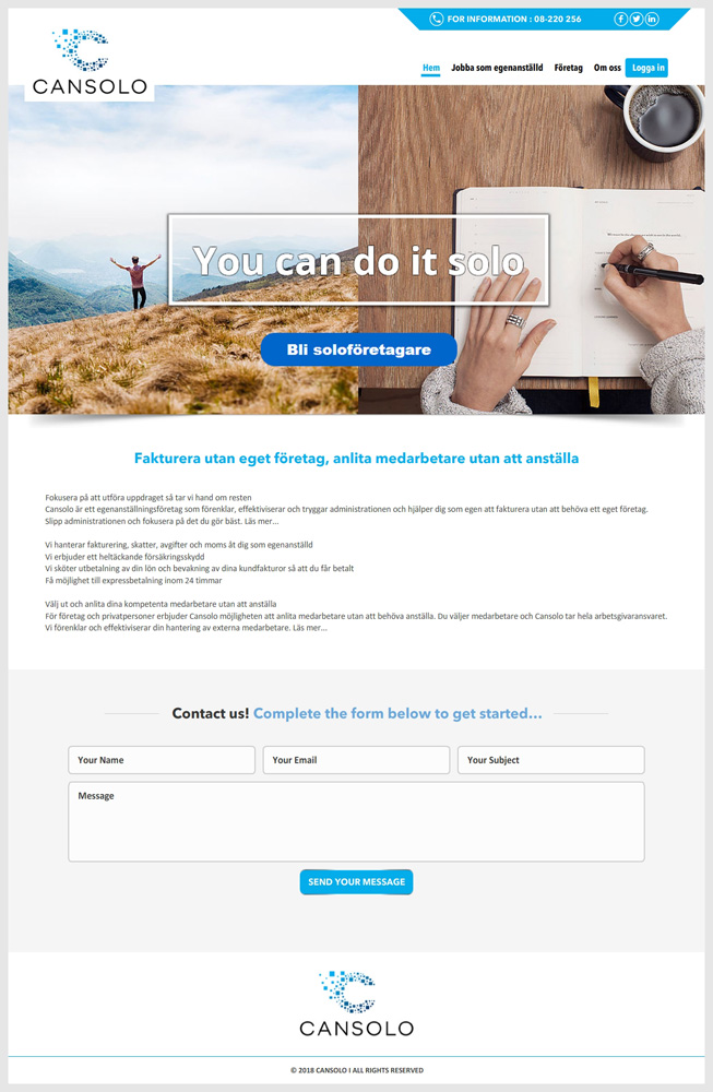 Wordpress Design by -Marc- for Cansolo AB | Design #18589201