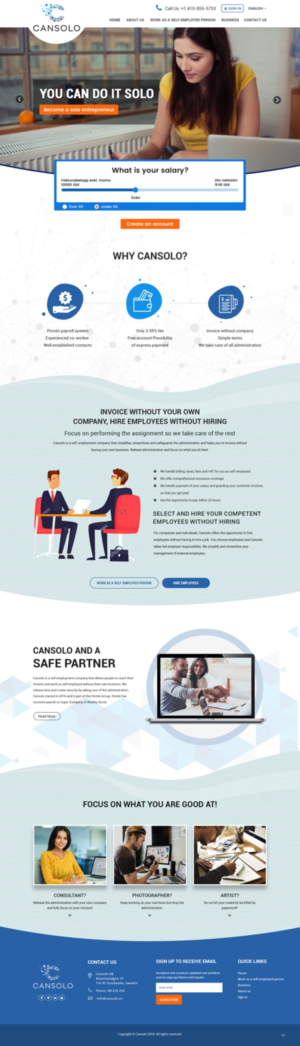 Wordpress Design by pb for Cansolo AB | Design: #18527626