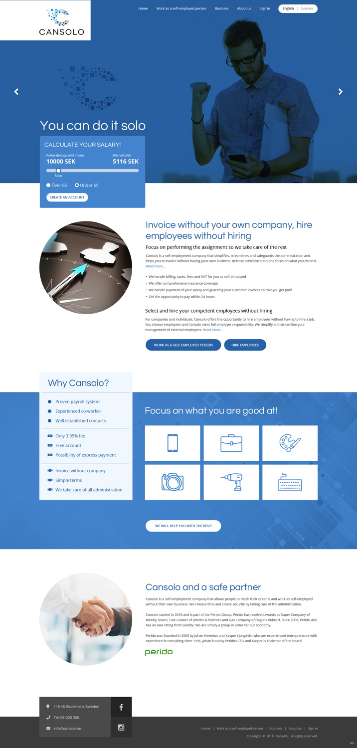 Wordpress Design by pb for Cansolo AB | Design #18527630