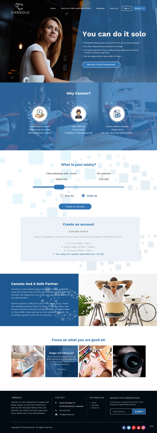 Wordpress Design by pb for Cansolo AB | Design #18527631