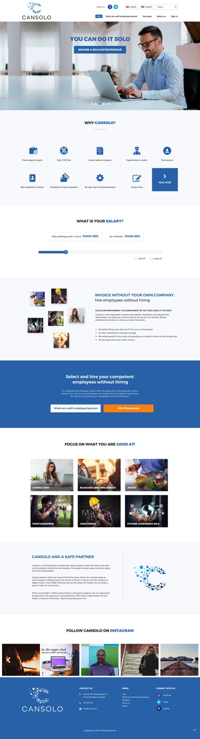 Wordpress Design by pb for Cansolo AB | Design #18527634