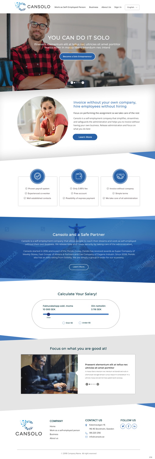Wordpress Design by pb for Cansolo AB | Design #18527635