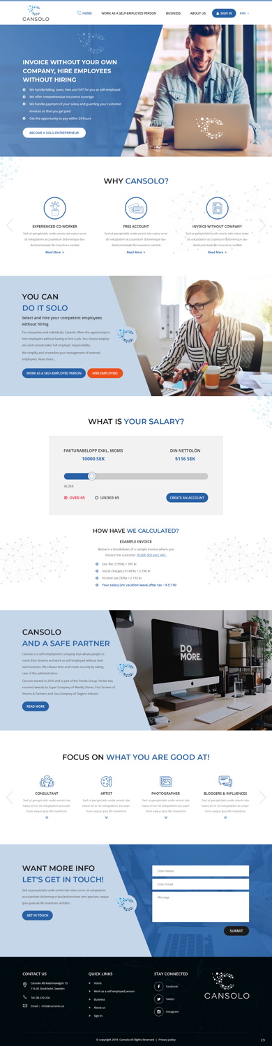 Wordpress Design by pb for Cansolo AB | Design #18644715