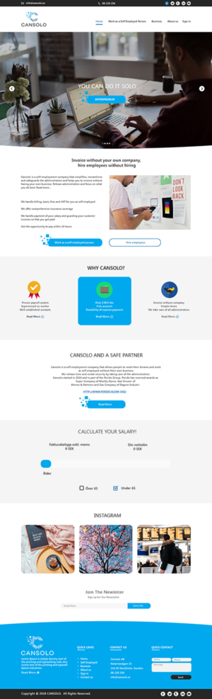 New website for Cansolo.se - self employment agency for freelance workers | WordPress-Design von bdesigner9