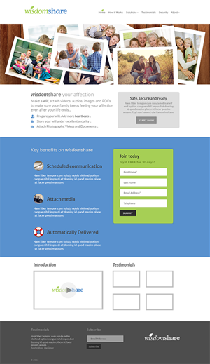 WisdomShare Consumer (B2C) Website for Ethical Wills