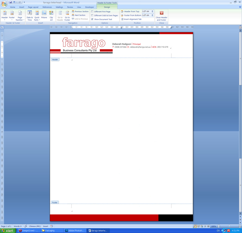 Letterhead Design by g g for this project | Design #2811360