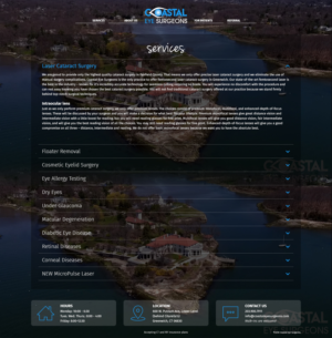 Boutique High End Eye Clinic Website - Coastal Eye Surgeons in Greenwich, CT! | Diseño Web por MIND