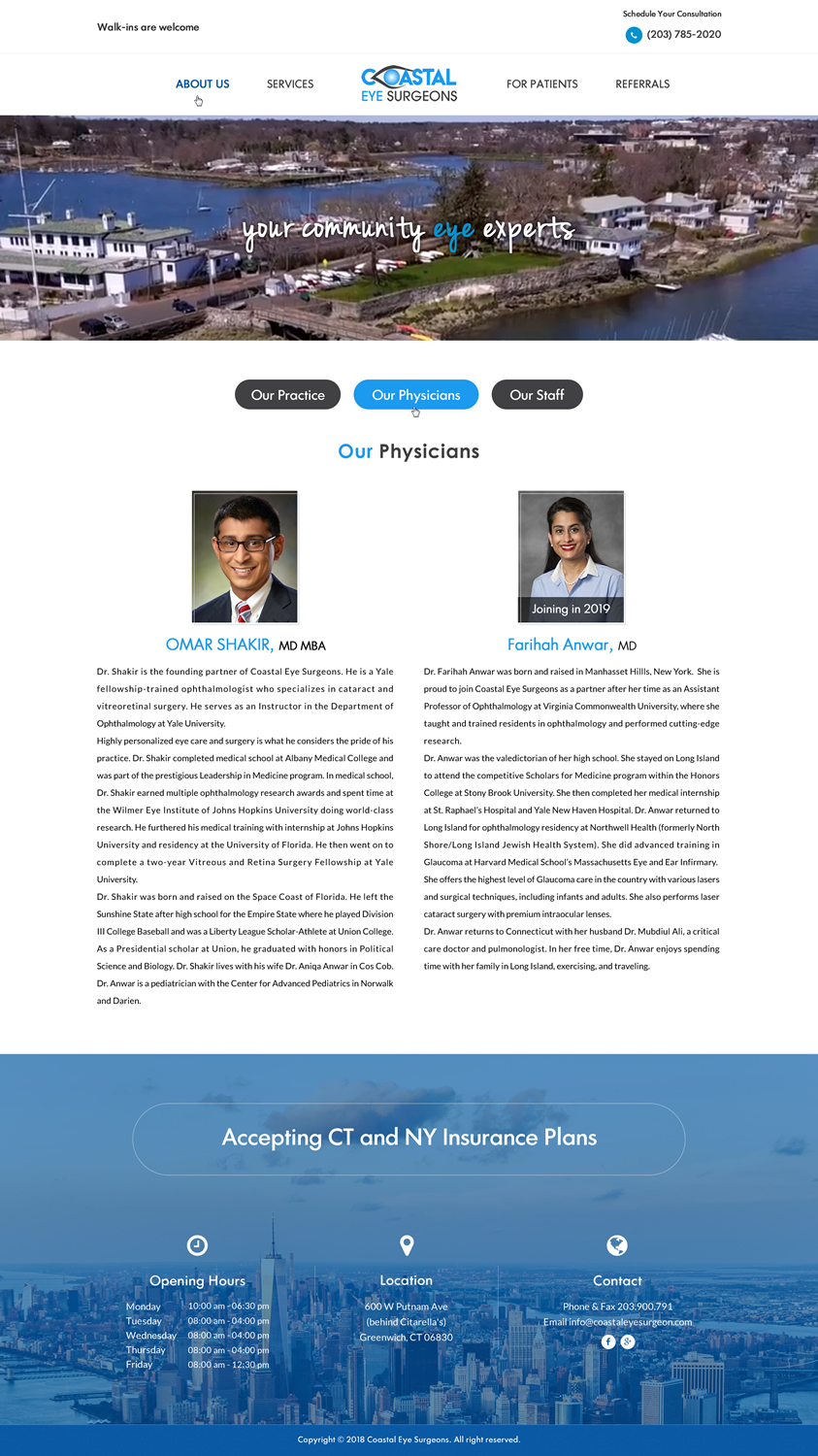 Web-Design von Sbss für Coastal Eye Surgeons | Design #18817381