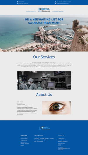 Web-Design von Black Stallions Impressive Solutions für Coastal Eye Surgeons | Design #18797207