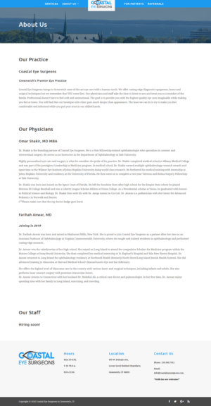 Diseño Web por CharaFathimalil para Coastal Eye Surgeons | Diseño: #18768395