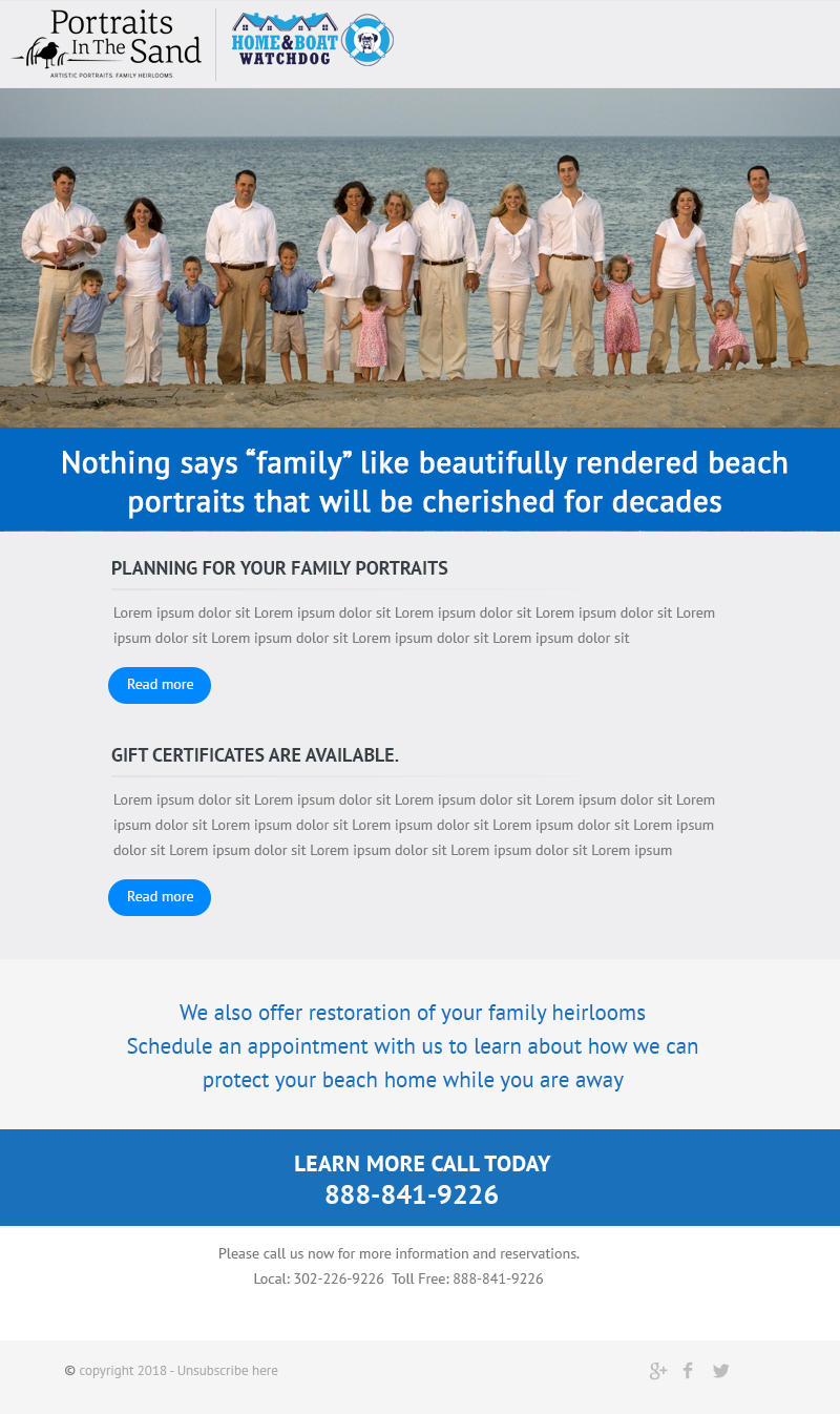 Diseño de Newsletter por Best Design Hub para Portraits In The Sand | Diseño #18517961