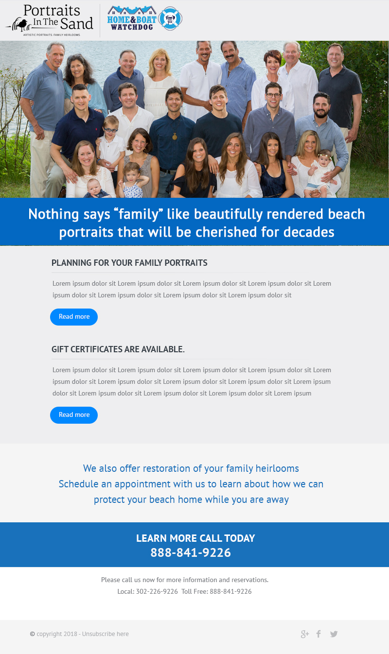 Diseño de Newsletter por Best Design Hub para Portraits In The Sand | Diseño #18517962