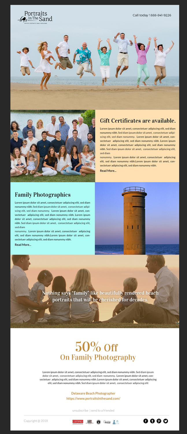 Diseño de Newsletter por Best Design Hub para Portraits In The Sand | Diseño #18578289