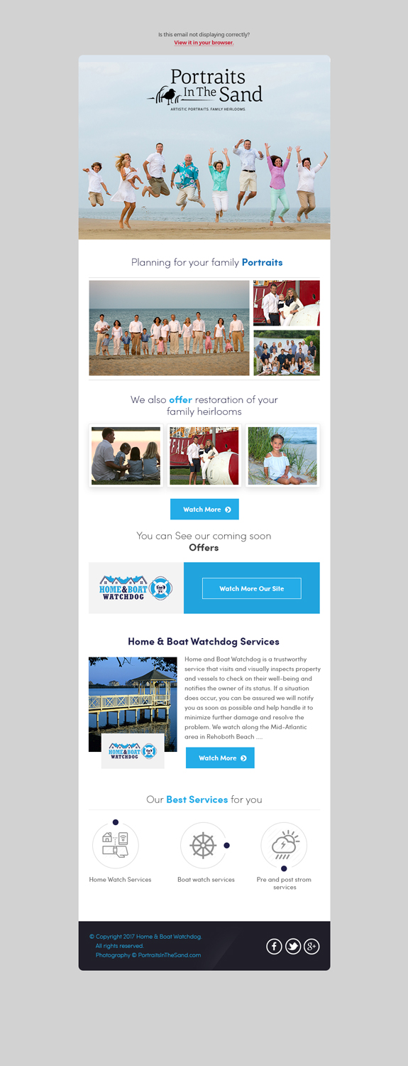 Newsletter Design by Dabashes Adhikery for Portraits In The Sand | Design #18579132