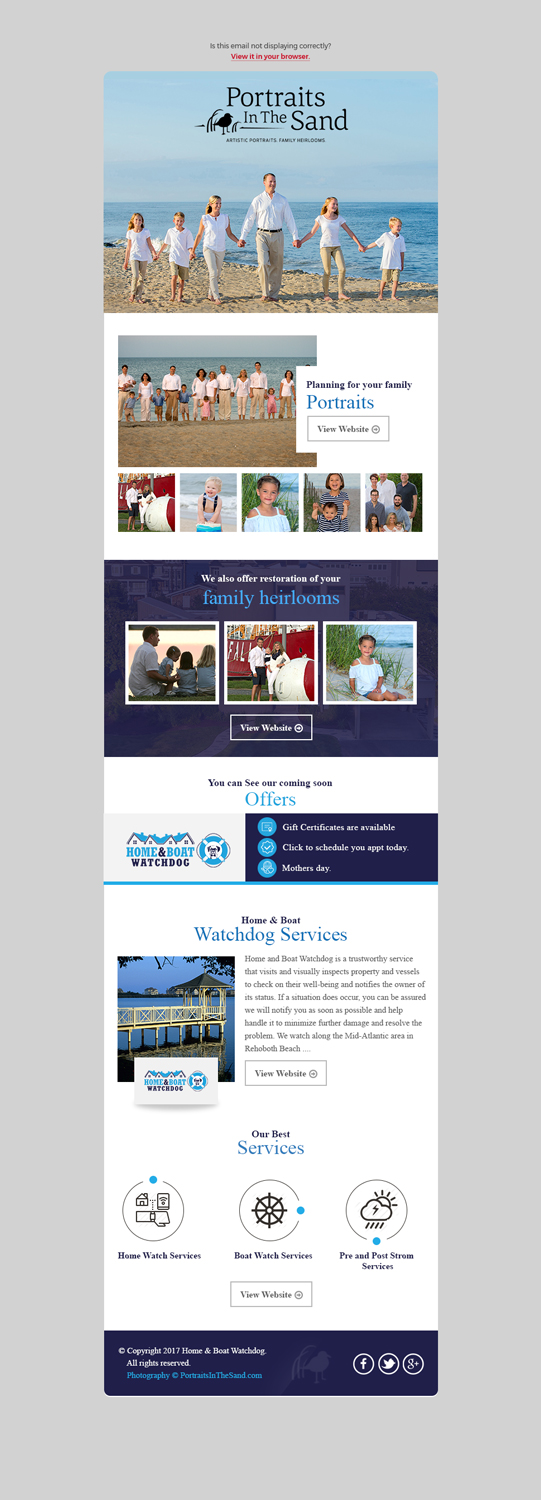 Design de Newsletter par Dabashes Adhikery pour Portraits In The Sand | Design #18593355