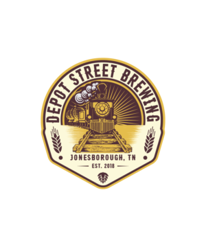 Depot Street Brewing as the main text with Jonesborough, Tennessee incorporated in a smaller role. | Logo Design by ART DEPOT