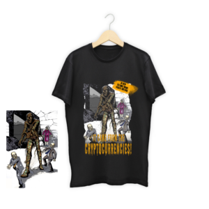 Vintage Movie Poster-Inspired Cryptocurrency Shirt