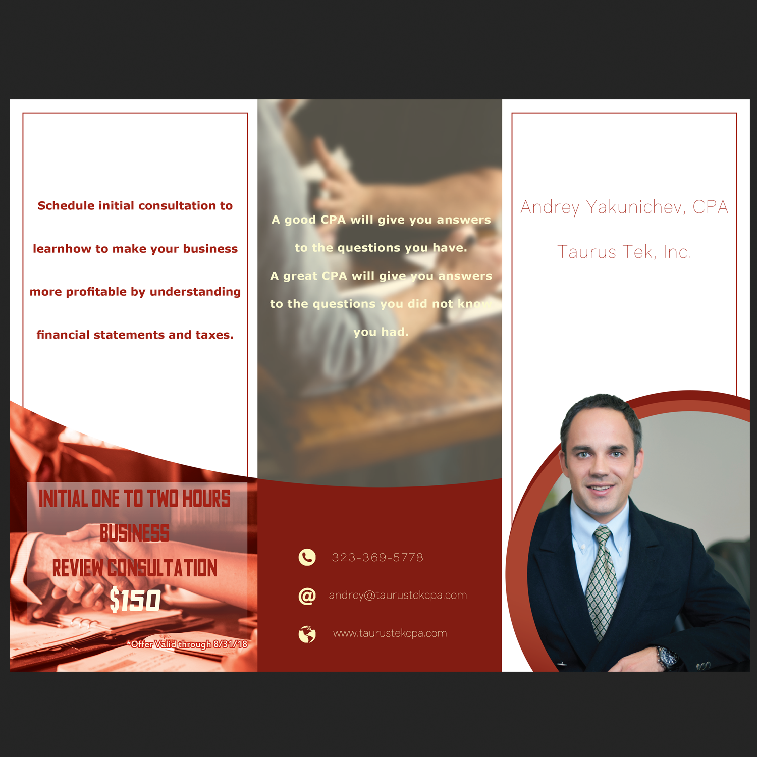 Diseño de Brochure por abdelrhmn.mohmd para Taurus Tek, Inc. | Diseño #18558738