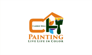 Carrie Hill Painting or CH Painting.  Tag line is Live Life in Color  | Logo Design by Soul Light