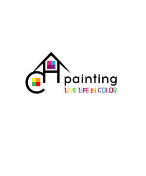 Carrie Hill Painting or CH Painting.  Tag line is Live Life in Color  | Logo Design by Cactus Designs