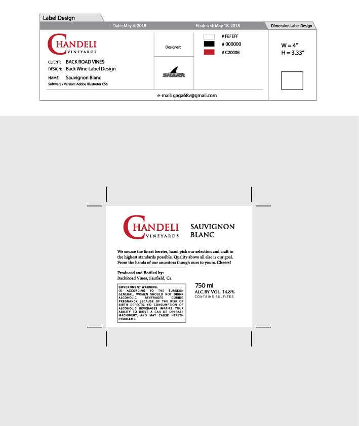 Label Design by Shark1 for BackRoad Vines | Design #18736146