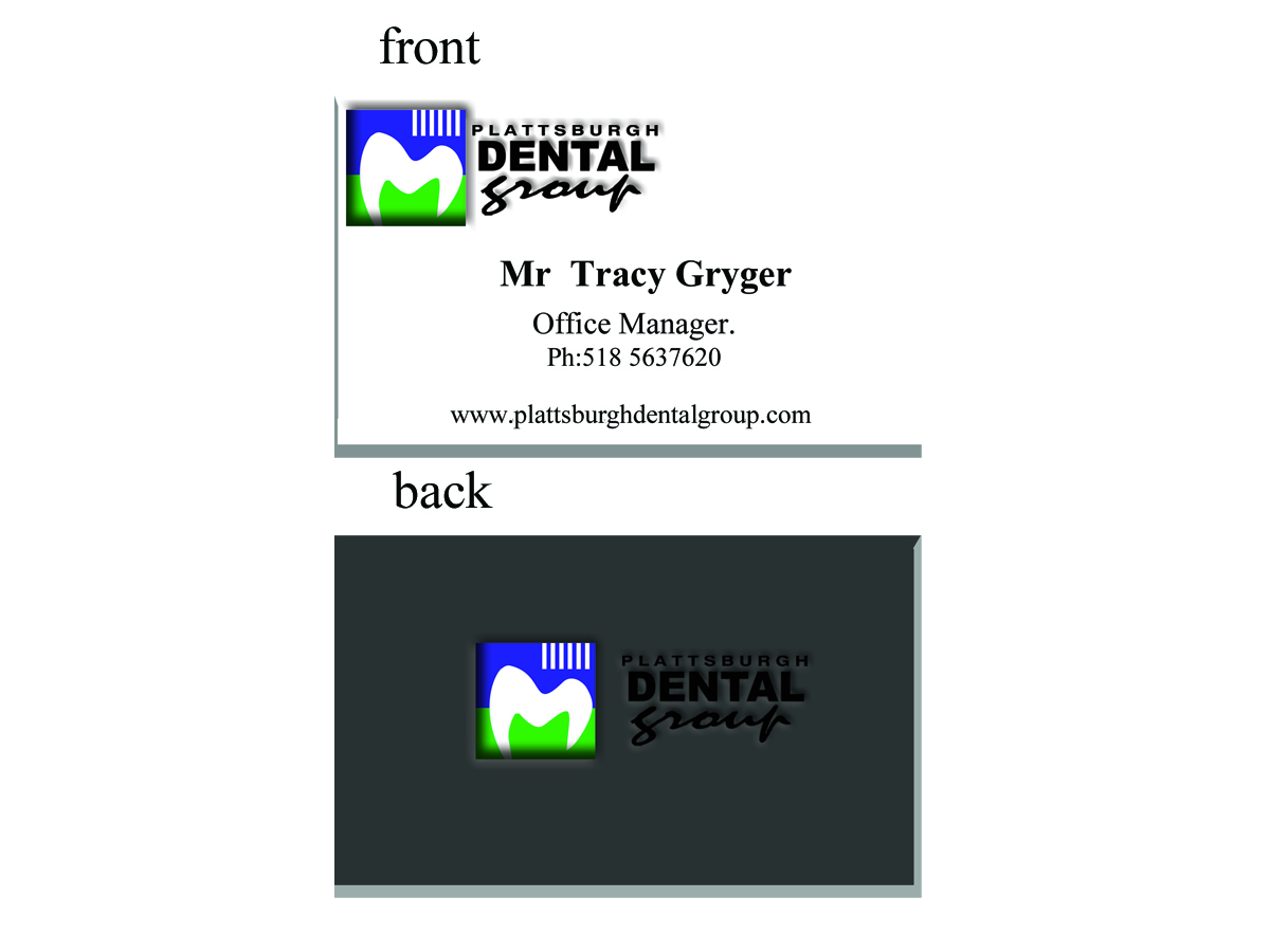 Business Card Design by NooB Designs for Plattsburgh Dental Group | Design #2864094