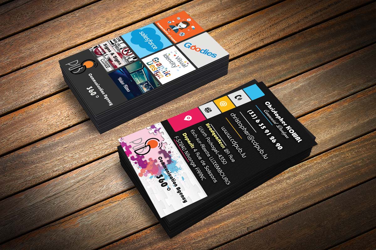 Business Card Design by Akaram Advertising for CD PUBLICITE LUX | Design #18532404