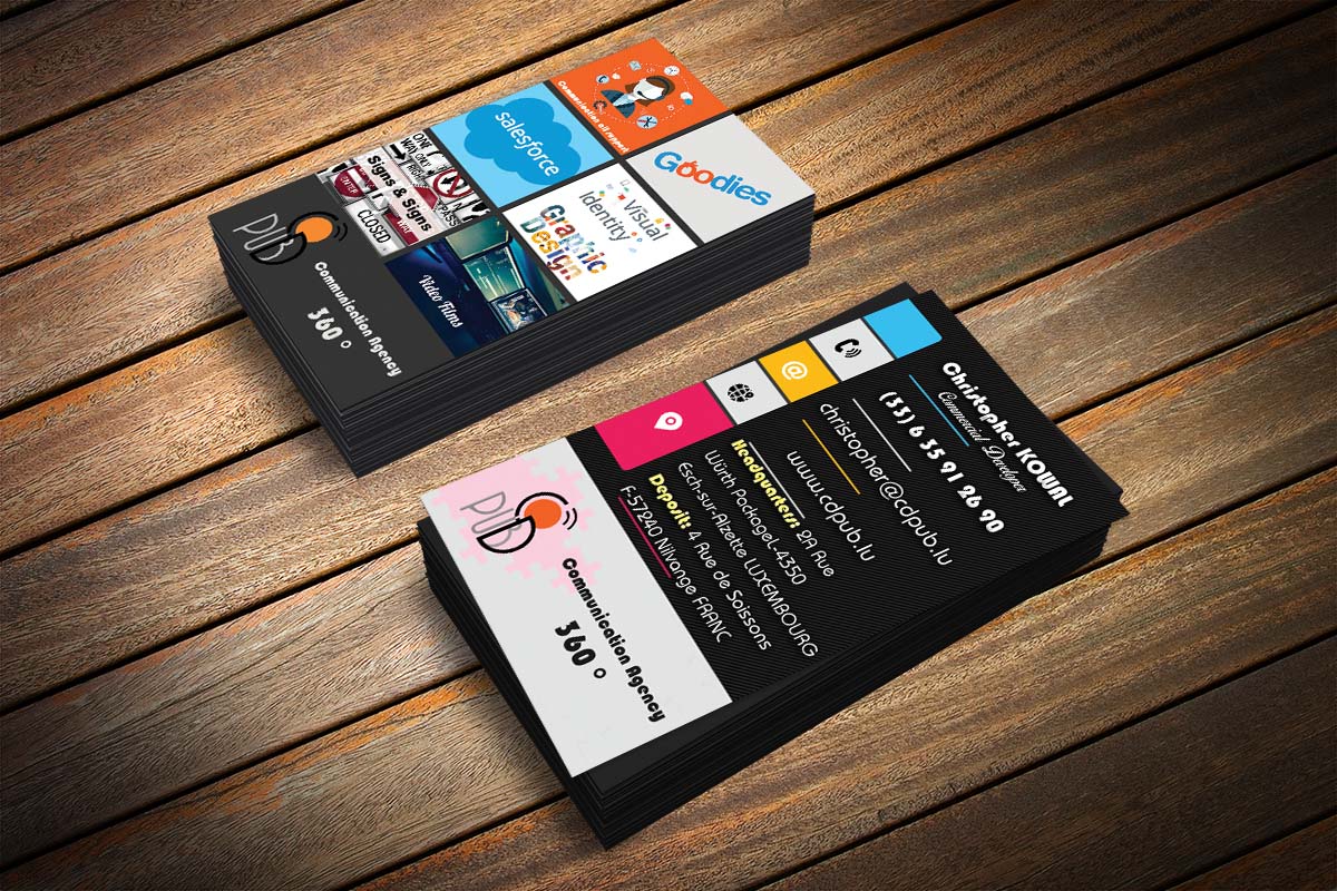 Business Card Design by Akaram Advertising for CD PUBLICITE LUX | Design #18532405
