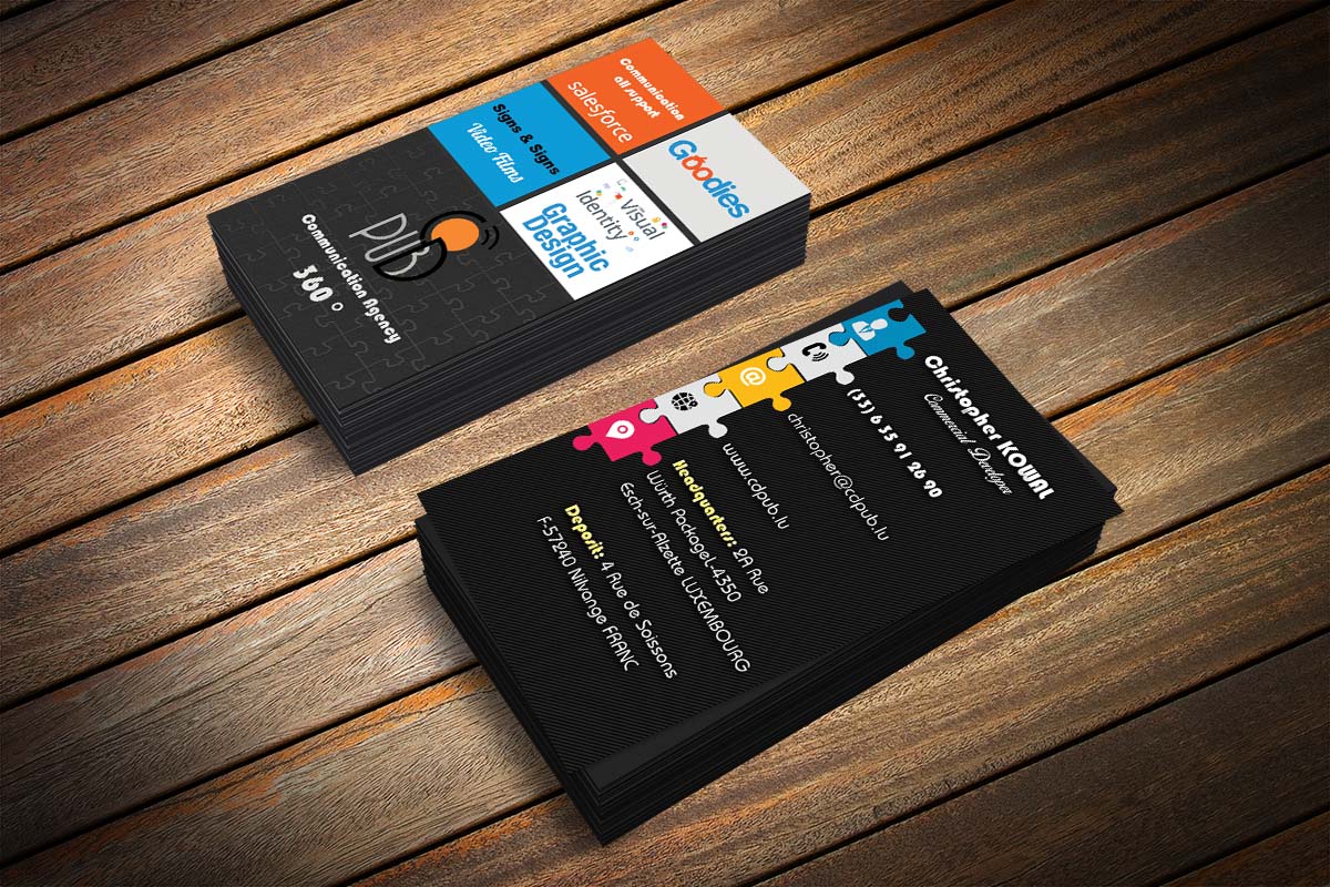 Business Card Design by Akaram Advertising for CD PUBLICITE LUX | Design #18545273