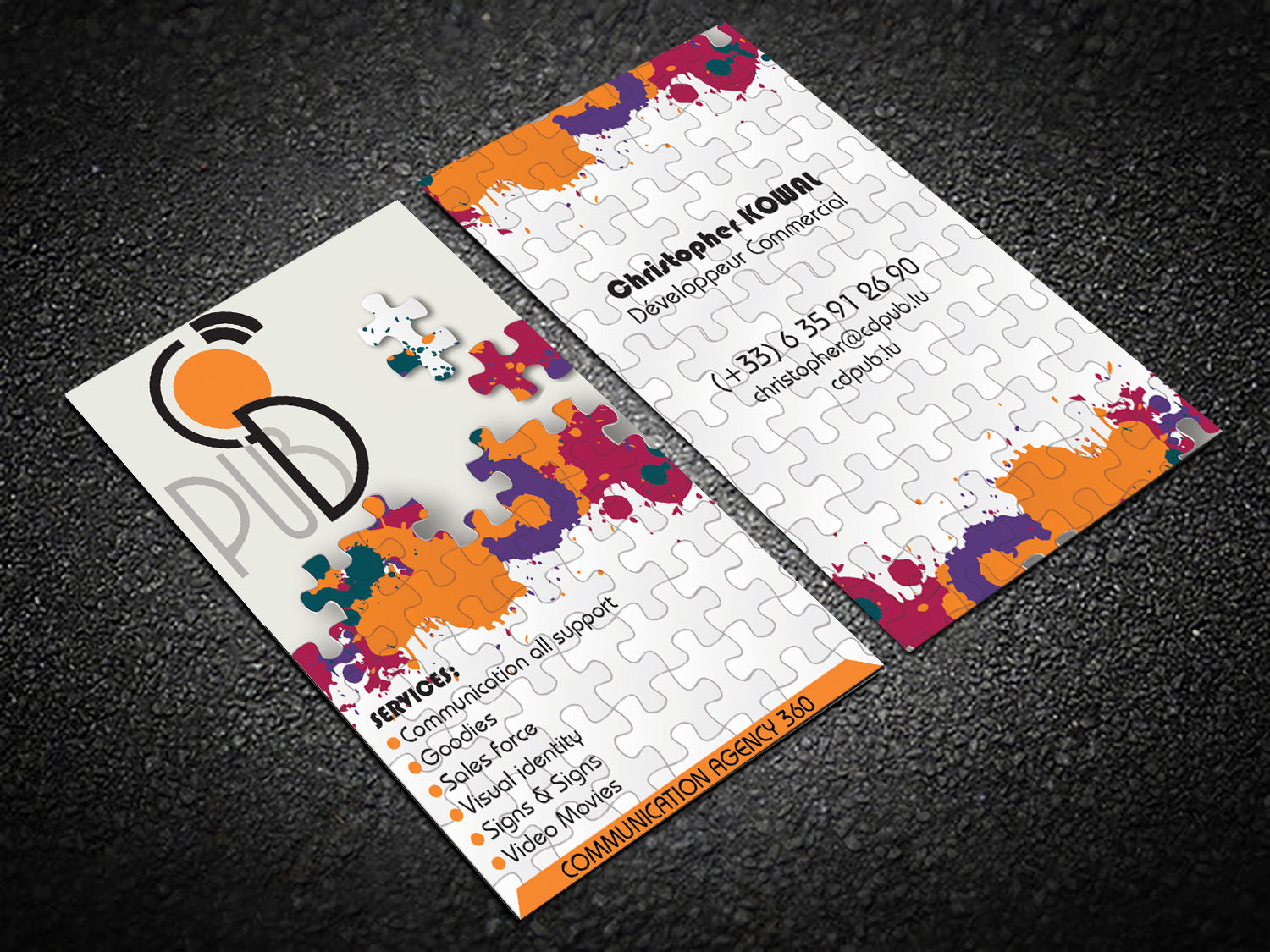 Design de Carte de Visite par Hardcore Design pour CD PUBLICITE LUX | Design #18532434