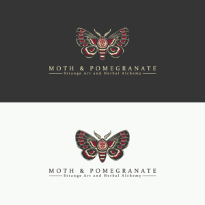 Moth & Pomegranate       { Strange Art and Herbal Alchemy} -tag line | Diseño de Logo por dan-D-dan