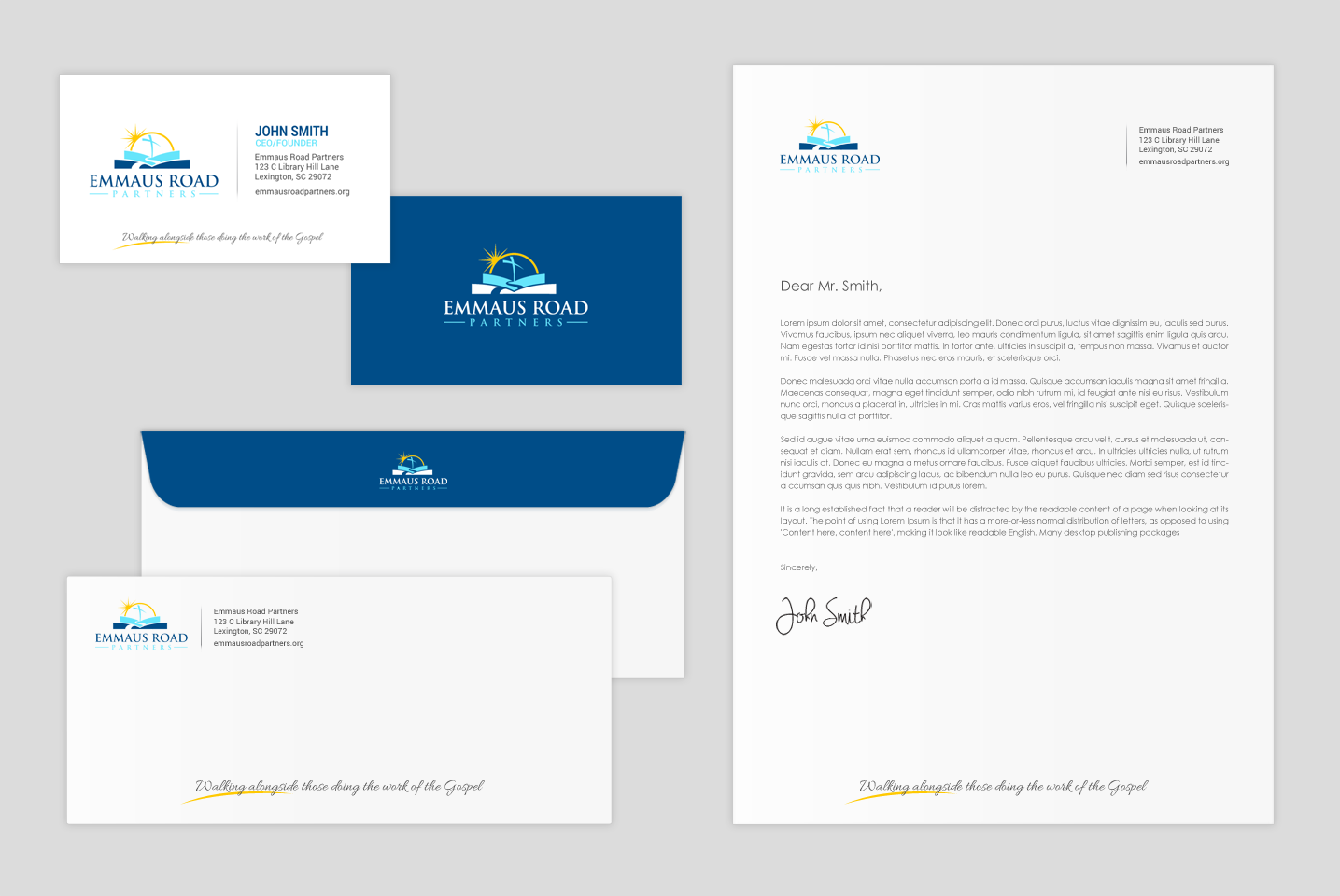 Schreibwaren-Design von chandrayaan.creative für Emmaus Road Partners | Design #18554085