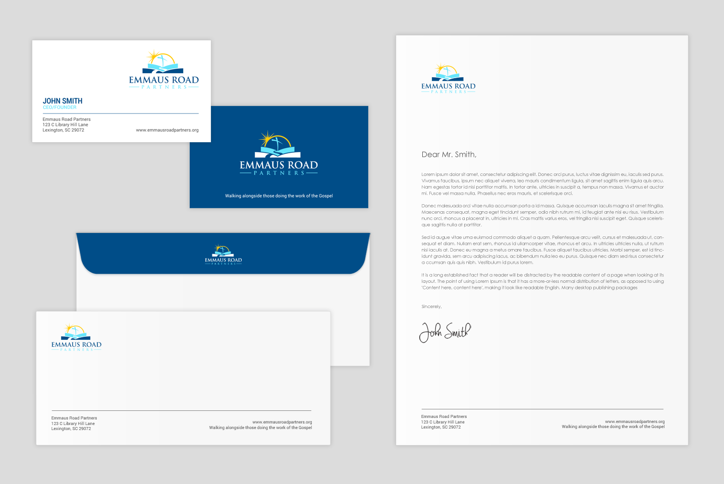 Schreibwaren-Design von chandrayaan.creative für Emmaus Road Partners | Design #18554097