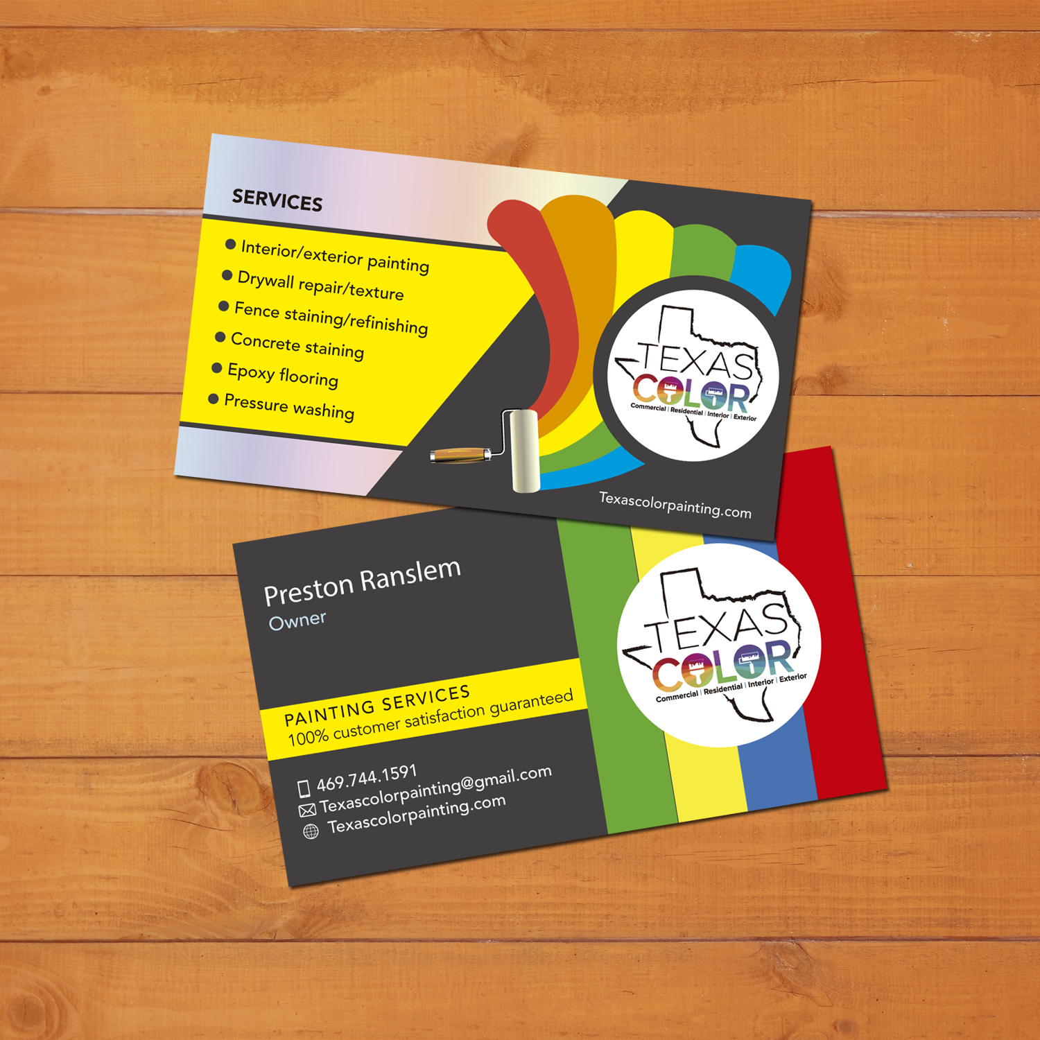 Business Card Design by Wally_F for Texas Color Painting  | Design #18564364