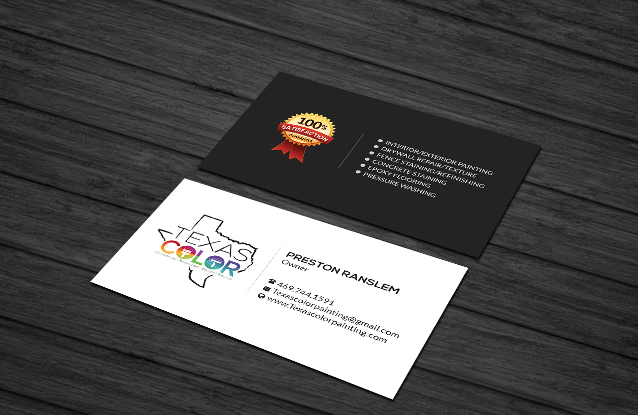 Diseño de Tarjeta de Presentación por Creations Box 2015 para Texas Color Painting  | Diseño #18575697