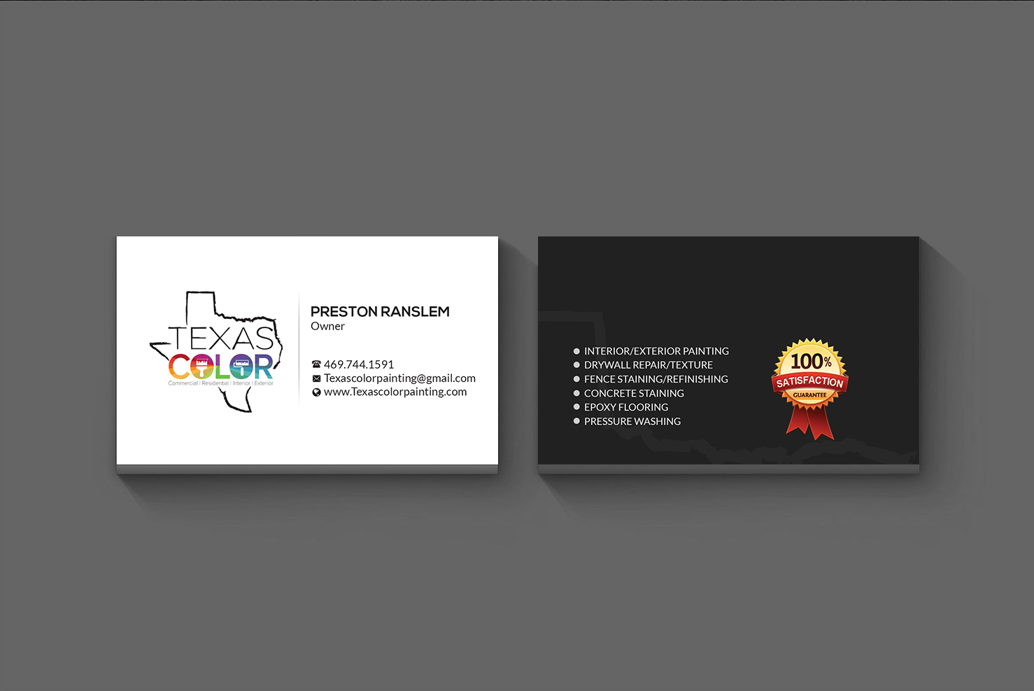 Business Card Design by Creations Box 2015 for Texas Color Painting  | Design #18575699
