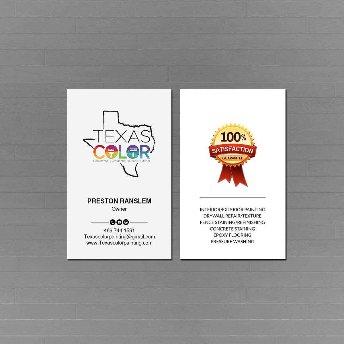 Business Card Design by Creations Box 2015 for Texas Color Painting  | Design #18575835