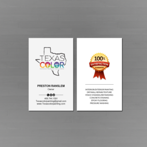 Diseño de Tarjeta de Presentación por Creations Box 2015 para Texas Color Painting  | Diseño: #18575835