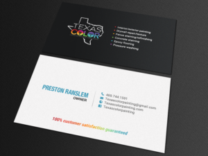 Business Card Design by chandrayaan.creative for Texas Color Painting  | Design #18569772