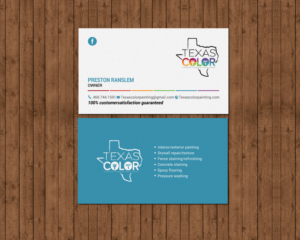 Design de Carte de Visite par chandrayaan.creative pour Texas Color Painting  | Design : #18569782