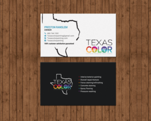 Business Card Design by chandrayaan.creative for Texas Color Painting  | Design: #18569796
