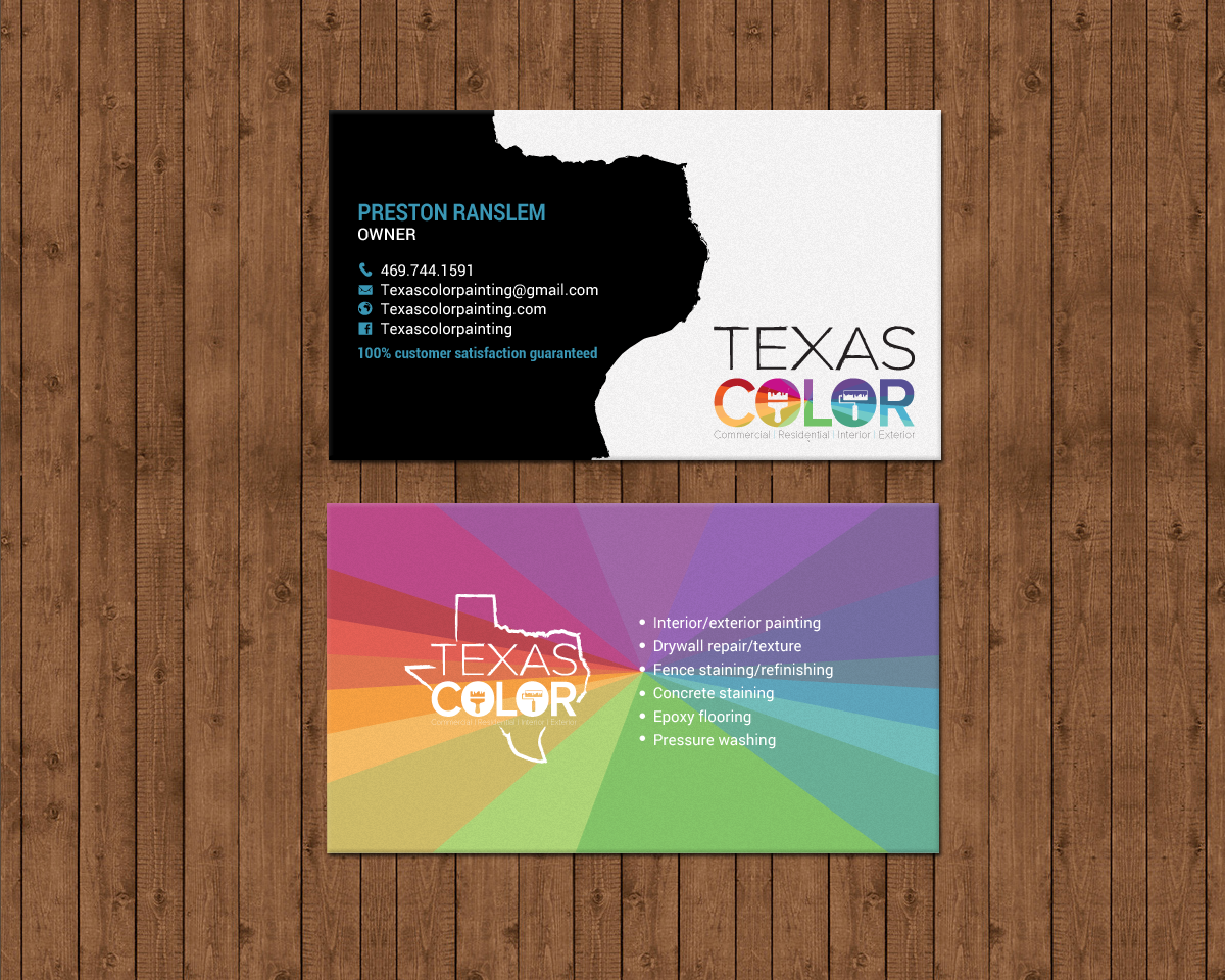 Business Card Design by chandrayaan.creative for Texas Color Painting  | Design #18569798