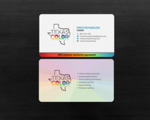 Business Card Design by chandrayaan.creative for Texas Color Painting  | Design: #18569802