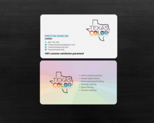 Business Card Design by chandrayaan.creative for Texas Color Painting  | Design: #18569803