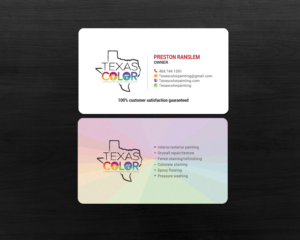 Business Card Design by chandrayaan.creative for Texas Color Painting  | Design: #18569807