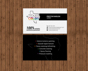 Business Card Design by chandrayaan.creative for Texas Color Painting  | Design: #18571571