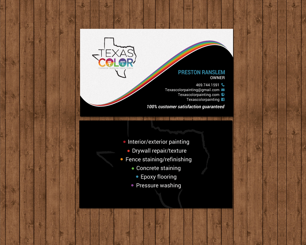 Design de Carte de Visite par chandrayaan.creative pour Texas Color Painting  | Design #18571579