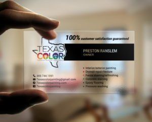 Design de Carte de Visite par chandrayaan.creative pour Texas Color Painting  | Design : #18571581